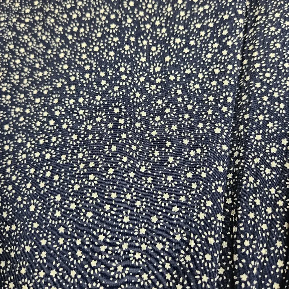 Vtg Liz Claiborne Dress Size 10 Blue Midi Stars Cottage Celestial Modest Pockets
